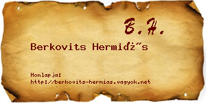Berkovits Hermiás névjegykártya